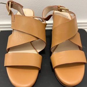 New Unworn Cole Haan Leather Wedge Sandals Size 6